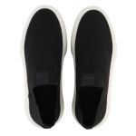 Tênis Masculino Preto Knit Sem Cadarço Casual Leve Confortável 