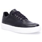 Sapatênis Masculino Preto Confortável em Couro 100% Legítimo