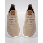 Tênis Masculino Meia Knit Calce Fácil Bege Esportivo