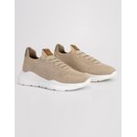 Tênis Masculino Meia Knit Calce Fácil Bege Esportivo