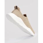 Tênis Masculino Meia Knit Calce Fácil Bege Esportivo