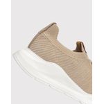 Tênis Masculino Meia Knit Calce Fácil Bege Esportivo