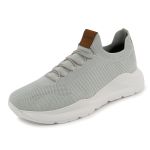  Tênis Masculino Meia Knit Calce Fácil Cinza Esportivo