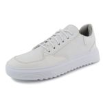 Tênis Masculino Sneaker Branco Casual Sola Alta Leve e Com Estilo 