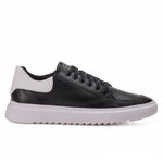 Tênis Masculino Sneaker Preto e Branco Casual Sola Alta Leve e Com Estilo 
