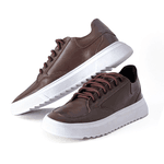 Tenis Sneaker Masculino Café Casual Sola Alta Leve
