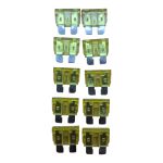 Kit 10 Fusíveis Lâmina Universal 20 Amperes Amarelo