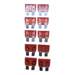 Kit 10 Fusíveis Lâmina Universal 10 Amperes Vermelho