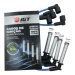 Cabo de Velas de Ignição Supressivo IGT 100% silicone 8mm GM76 GNV