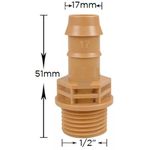 Adaptador ½” macho x Ø17mm