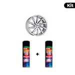 KIT SPRAY AUTOMOTIVO - PRATA RODAS TEC POL + VERNIZ RAPIDO 300ML