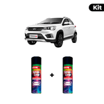 KIT SPRAY AUTOMOTIVO - BRANCO SOLIDO POL + VERNIZ RAPIDO 300ML