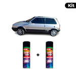 KIT SPRAY AUTOMOTIVO - CINZA ARGENTO 1983 POL + VERNIZ RAPIDO 300ML