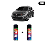 KIT SPRAY AUTOMOTIVO - CINZA SILVERSTONE POL + VERNIZ RAPIDO 300ML