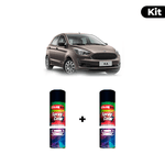 KIT SPRAY AUTOMOTIVO - CINZA COPENHAGEN 2018 POL + VERNIZ RAPIDO 300ML