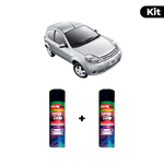 KIT SPRAY AUTOMOTIVO - PRATA GEADA 2002 POL + VERNIZ RAPIDO 300ML