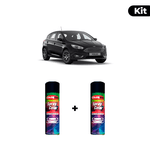KIT SPRAY AUTOMOTIVO - PRETO GALES 2008 POL + VERNIZ RAPIDO 300ML
