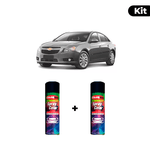 KIT SPRAY AUTOMOTIVO - CINZA RUSK 2012 POL + VERNIZ RAPIDO 300ML
