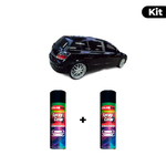 KIT SPRAY AUTOMOTIVO - PRETO NOTHURA PER 08 POL + VERNIZ RAPIDO 300ML