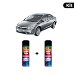 KIT SPRAY AUTOMOTIVO - CINZA IRIDIUM 2012 POL + VERNIZ RAPIDO 300ML