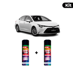 KIT SPRAY AUTOMOTIVO - BRANCO LISA 2012 POL + VERNIZ RAPIDO 300ML