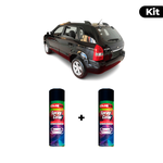 KIT SPRAY AUTOMOTIVO - EBONY BLACK NACIONAL POL + VERNIZ RAPIDO 300ML
