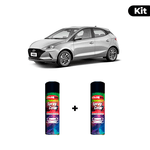 KIT SPRAY AUTOMOTIVO - PRATA BRISK 2020 POL + VERNIZ RAPIDO 300ML