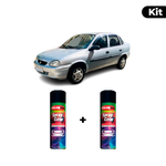 KIT SPRAY AUTOMOTIVO - PRATA CLASSIC 2008/09 POL + VERNIZ RAPIDO 300ML