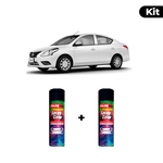 KIT SPRAY AUTOMOTIVO - BRANCO ASPEN POL + VERNIZ RAPIDO 300ML