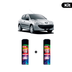 KIT SPRAY AUTOMOTIVO - GRIS ALUMINIUM 2003 POL + VERNIZ RAPIDO 300ML