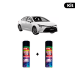 KIT SPRAY AUTOMOTIVO - SUPER WHITE 1999 POL + VERNIZ RAPIDO 300ML
