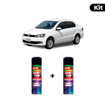 KIT SPRAY AUTOMOTIVO - BRANCO CRISTAL 1995 POL + VERNIZ RAPIDO 300ML