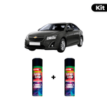 KIT SPRAY AUTOMOTIVO - CINZA SPECTRUS 11/13 POL + VERNIZ RAPIDO 300ML