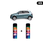 KIT SPRAY AUTOMOTIVO - CINZA VULCAN 2009 POL + VERNIZ RAPIDO 300ML