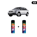 KIT SPRAY AUTOMOTIVO - PRATA LIGHT 2004 POL + VERNIZ RAPIDO 300ML