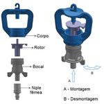 Micro aspersor longa distância com defletor (75 L/h)