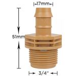 Adaptador ¾” macho x Ø17mm