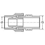 Adaptador de compressão mangueira Ø20mm X Ø1/2" M