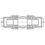 União de compressão mangueira - Ø20mm x Ø20mm 