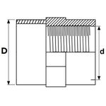 Adaptador Fêmea - PVC-U (50mm x 1- ½” ) 