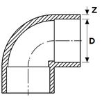 Joelho 90° soldável (PVC-U) - Ø75mm 