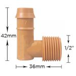 Joelho adaptador ½” macho x Ø17mm 