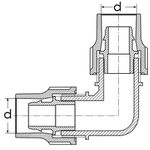 Joelho compressão mangueira - Ø20mm x Ø20mm