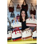 Bolsa Cleo Palha com Vermelho 