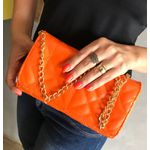 Bolsa Feminina Bordada Estilo Clutch Blogueira Moda Festa Laranja - Gouveia Costa