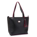 Bolsa Feminina Exclusive Estilo Sacola Grande De Ombro Croco Preta - Gouveia Costa 