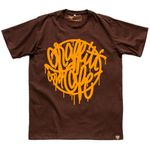 Camiseta TYPE Graffiti com Café - Marrom