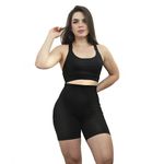 CONJUNTO SHORT/C BOLSO E TOP PRETO