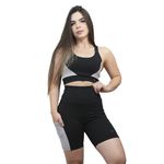 CONJUNTO SHORT/C BOLSO E TOP NEVOA