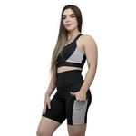 CONJUNTO SHORT/C BOLSO E TOP NEVOA